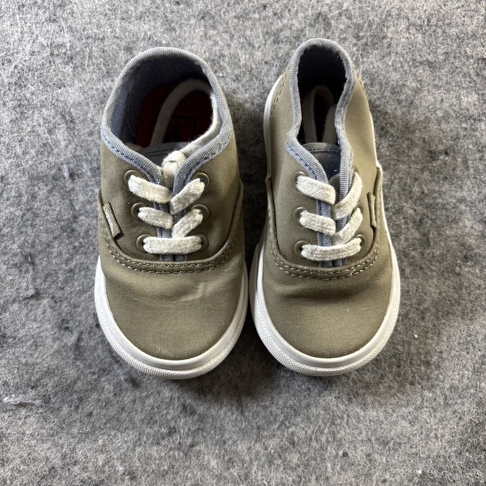 Vans Off The Wall Black Kids Lace Up Toddler Shoes Green Size 5
